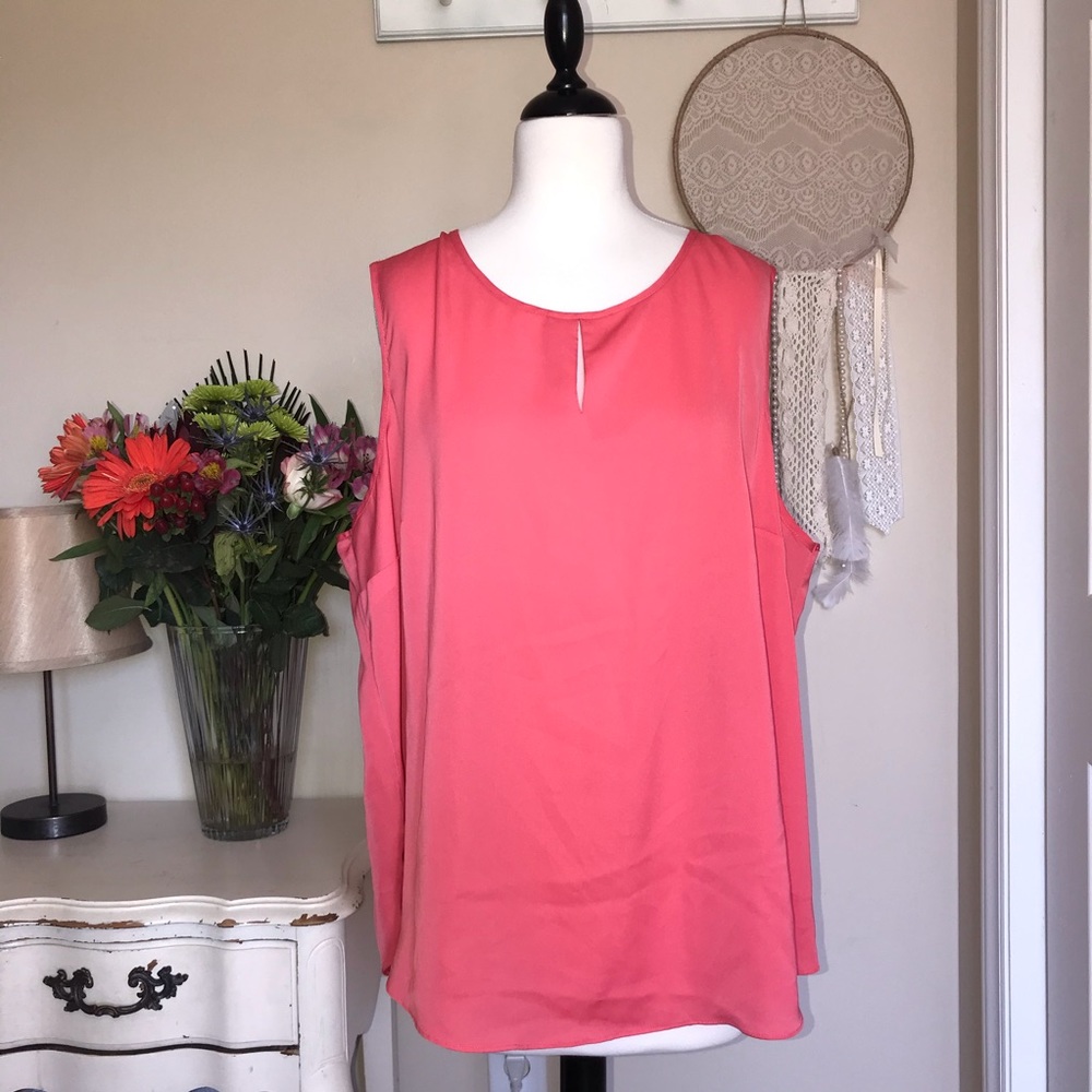 Cato Coral Sleeveless Top